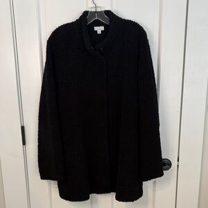 J Jill Size XL Black Sherpa Teddy Jacket